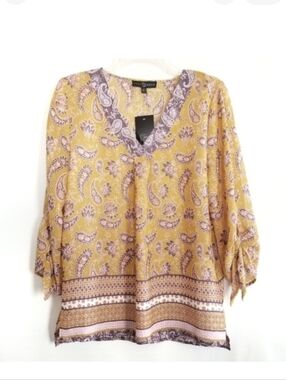 NWT Fred David 3/4 Tie Sleeve‎ Tunic style Top